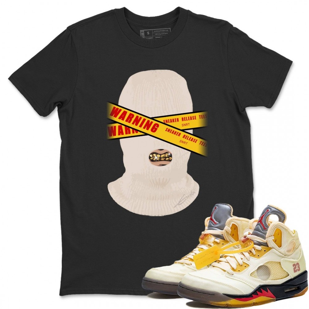 WARNING T-SHIRT - AIR JORDAN 5 X OFF-WHITE SAIL