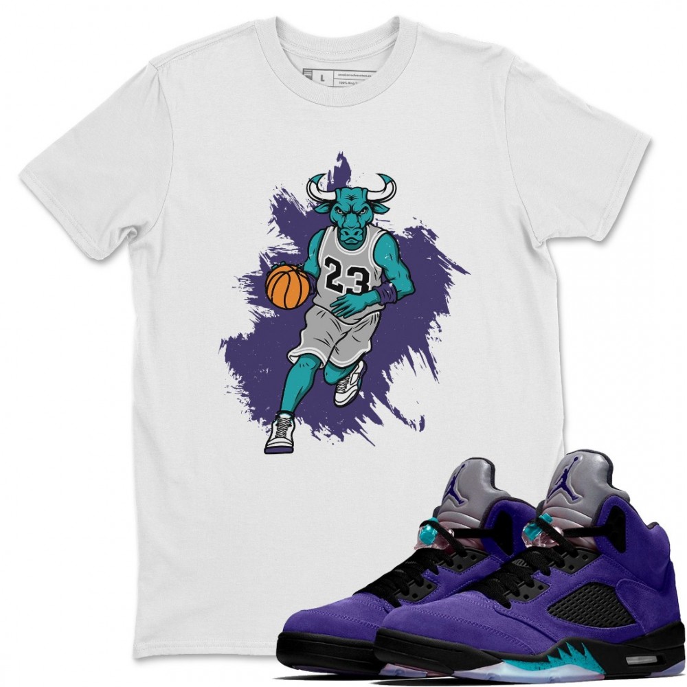 BULL FIGURE T-SHIRT - AIR JORDAN 5 PURPLE GRAPE