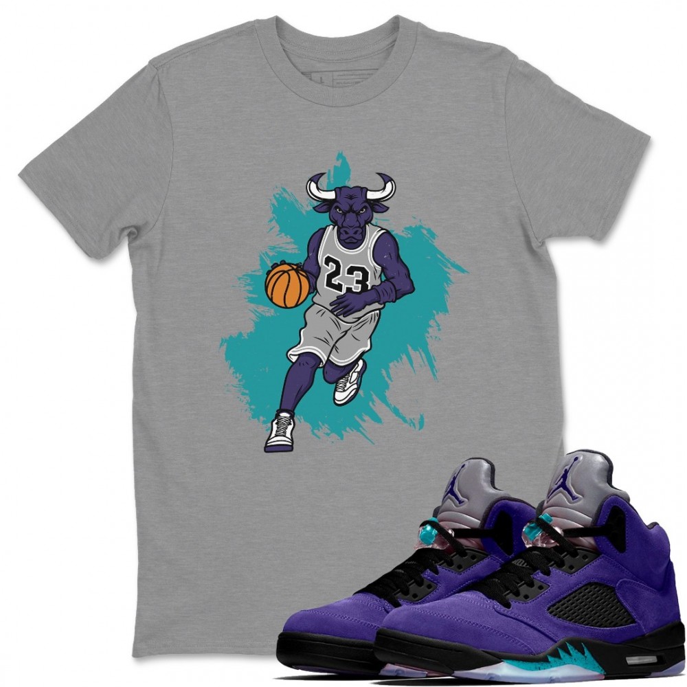 BULL FIGURE T-SHIRT - AIR JORDAN 5 PURPLE GRAPE