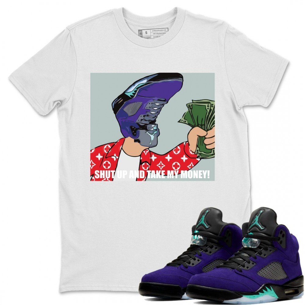 SNEAKERHEAD MEME T-SHIRT - AIR JORDAN 5 PURPLE GRAPE