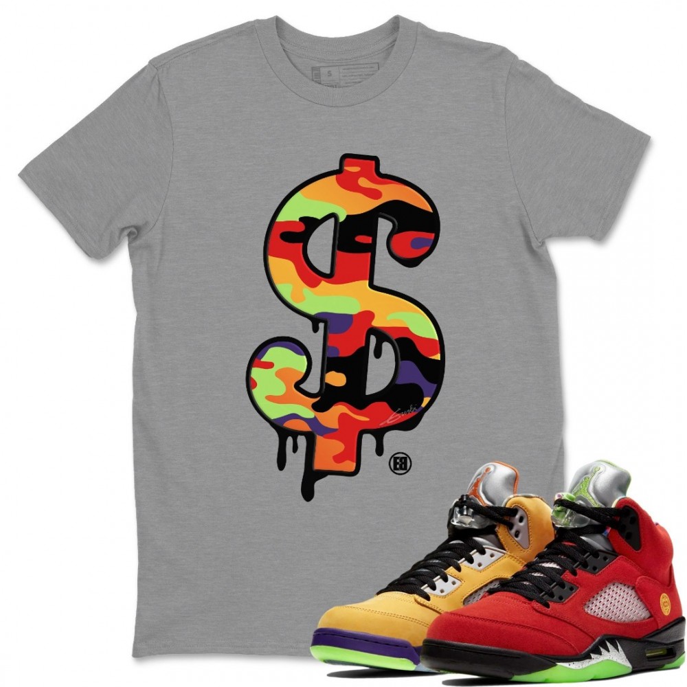 DOLLAR CAMO T SHIRT - AIR JORDAN 5 WHAT THE