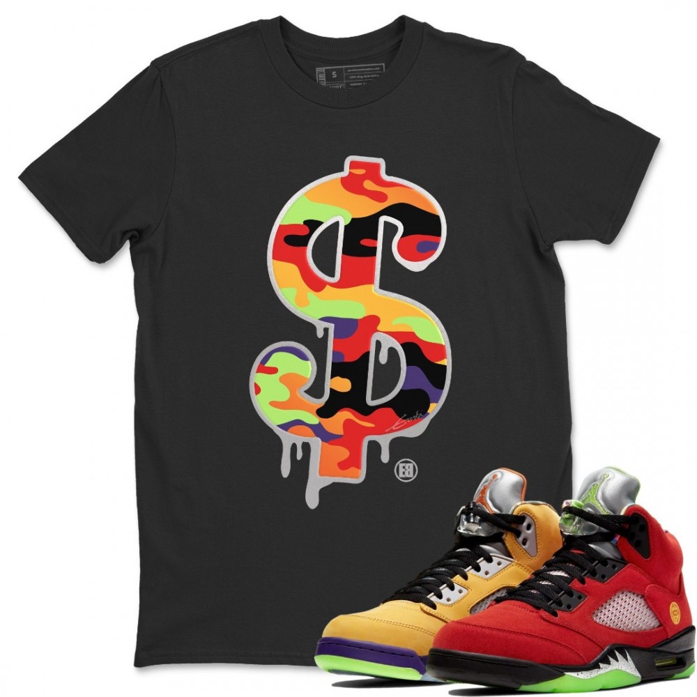 DOLLAR CAMO T SHIRT - AIR JORDAN 5 WHAT THE