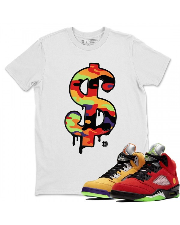 DOLLAR CAMO T SHIRT - AIR JORDAN 5 WHAT THE