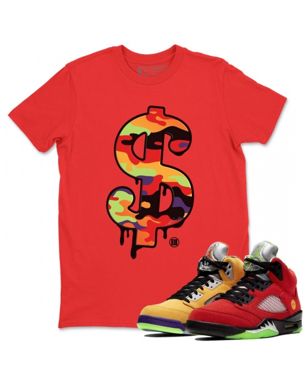 DOLLAR CAMO T SHIRT - AIR JORDAN 5 WHAT THE