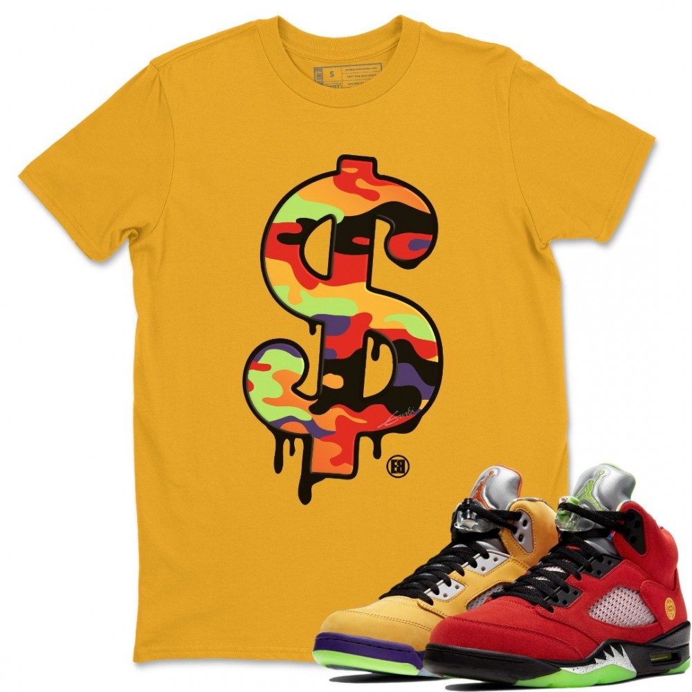 DOLLAR CAMO T SHIRT - AIR JORDAN 5 WHAT THE