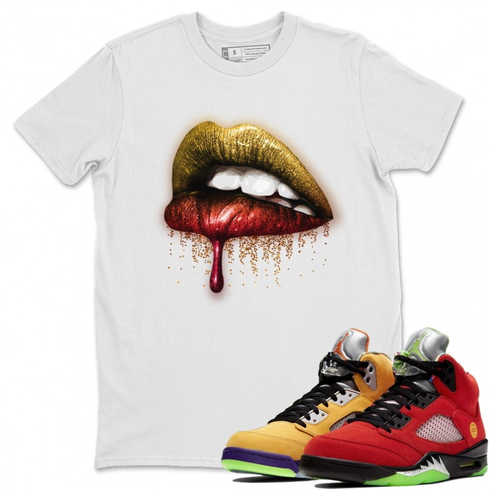 DRIPPING LIPS T SHIRT - AIR JORDAN 5 WHAT THE