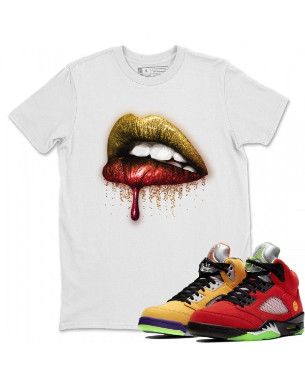 DRIPPING LIPS T SHIRT - AIR JORDAN 5 WHAT THE