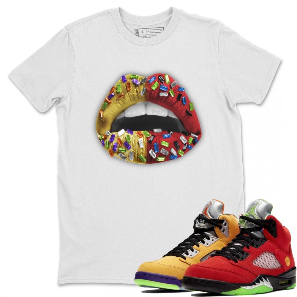 LIPS JEWEL T SHIRT - AIR JORDAN 5 WHAT THE