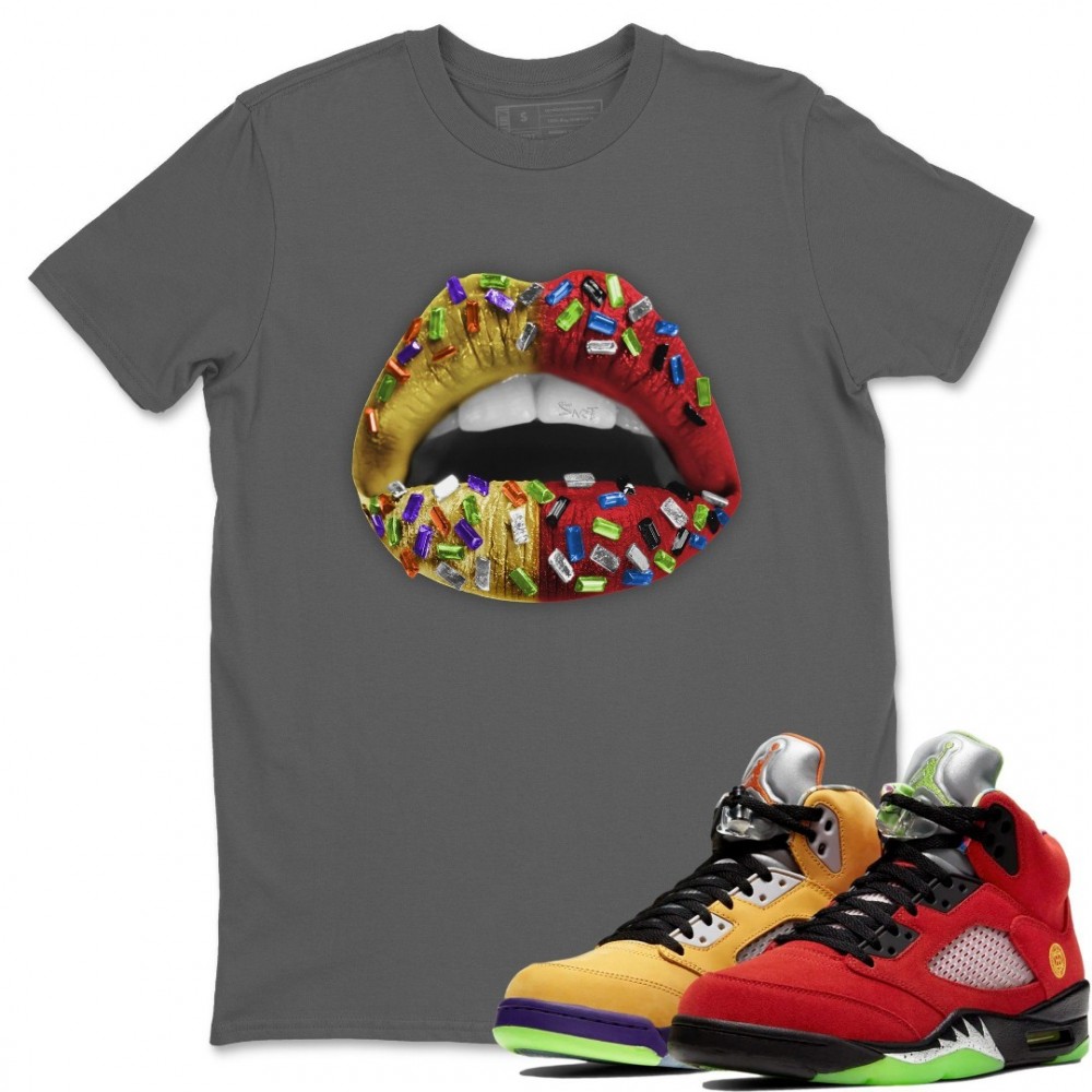 LIPS JEWEL T SHIRT - AIR JORDAN 5 WHAT THE