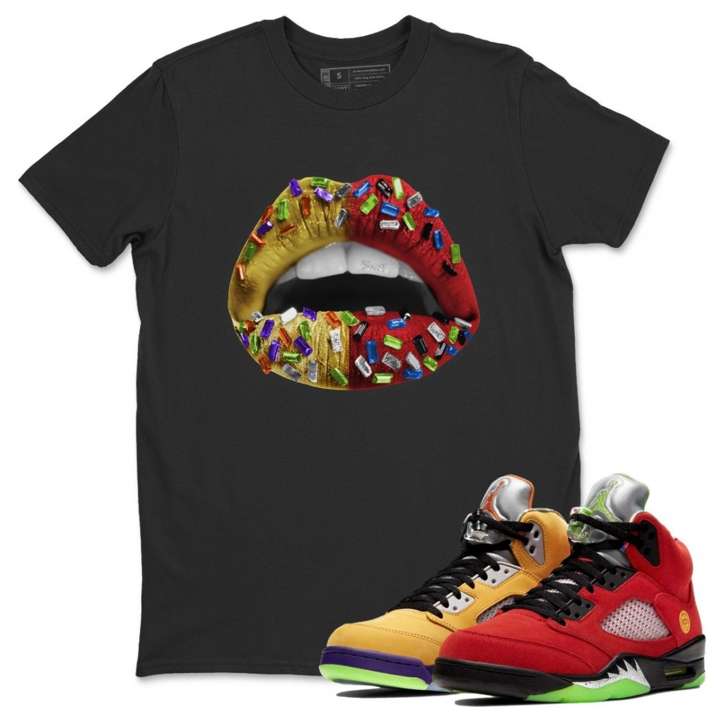 LIPS JEWEL T SHIRT - AIR JORDAN 5 WHAT THE