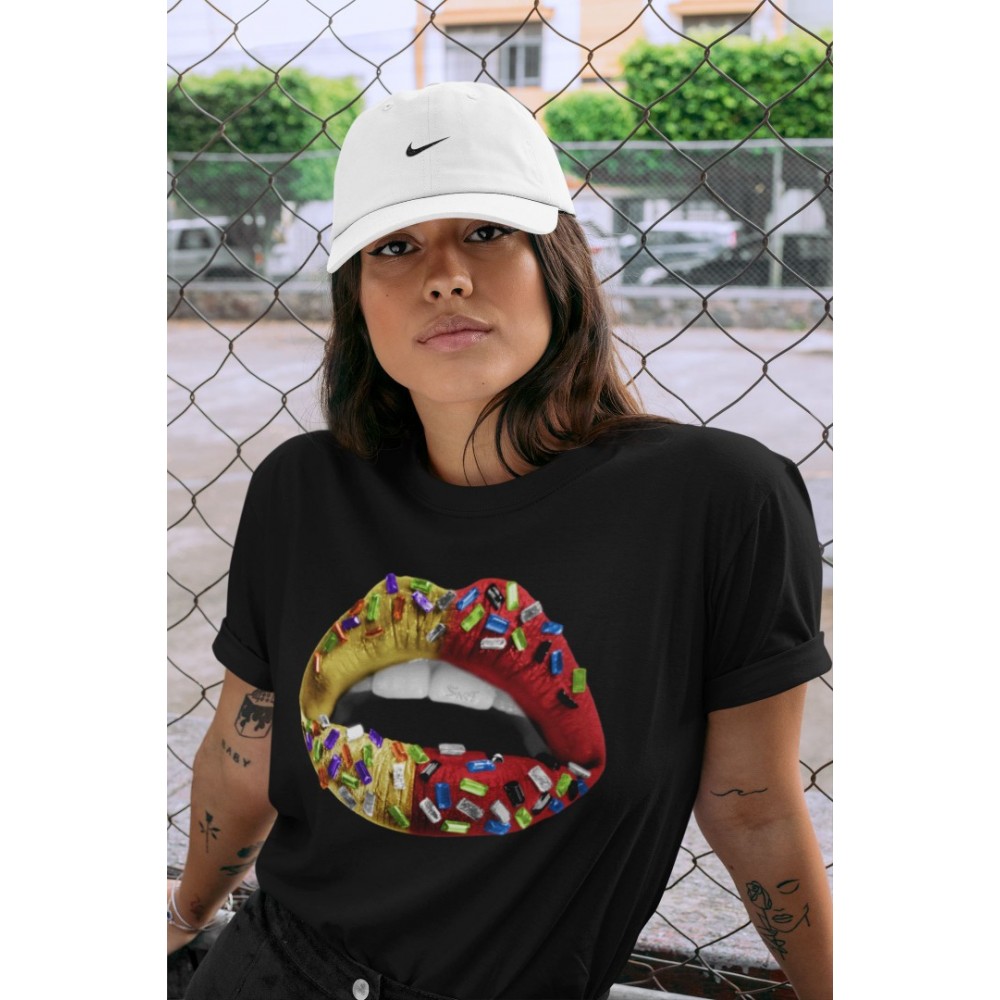 LIPS JEWEL T SHIRT - AIR JORDAN 5 WHAT THE