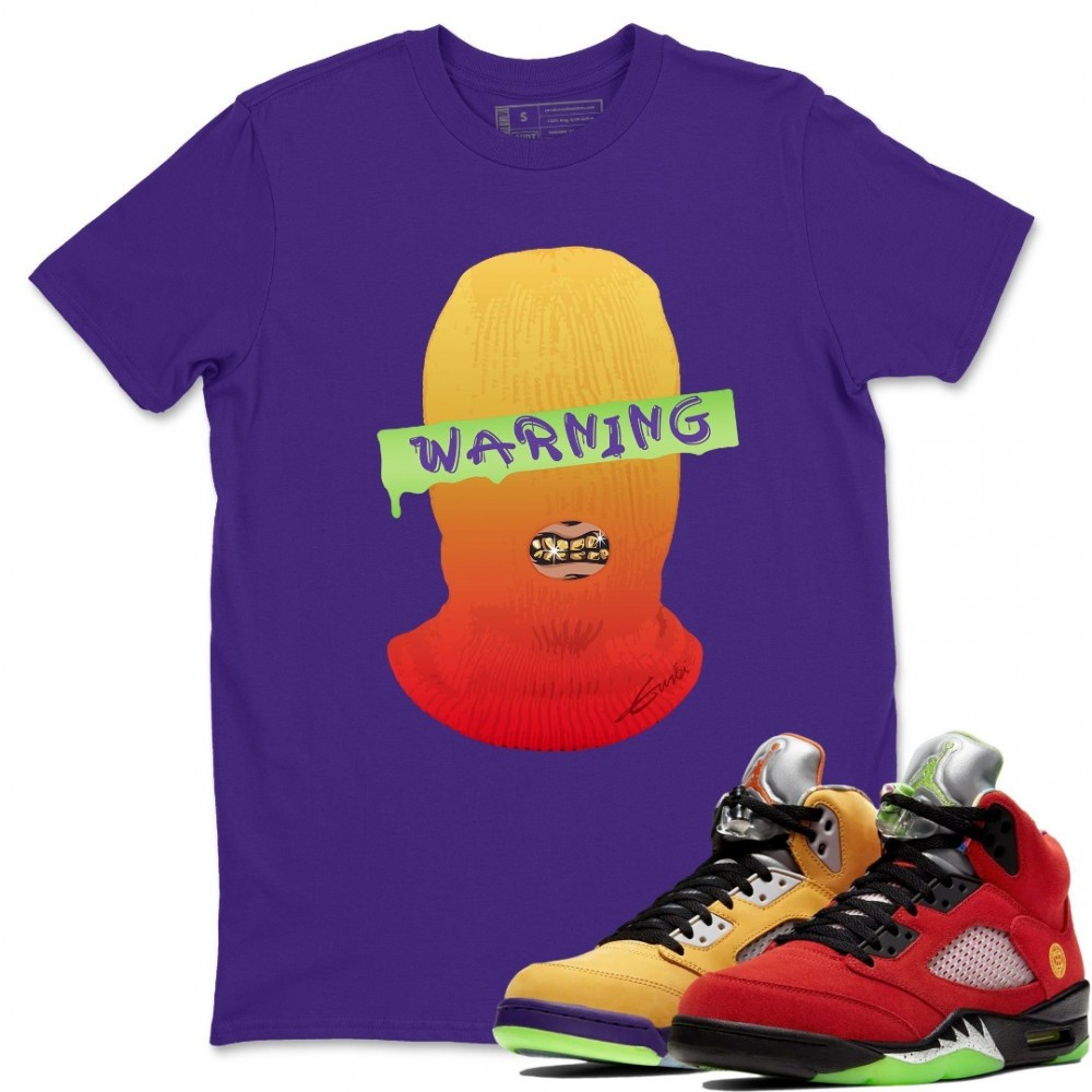 WARNING T SHIRT - AIR JORDAN 5 WHAT THE