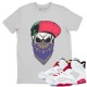 SKULL HAT MASK SILVER T-SHIRT - AIR JORDAN 6 HARE