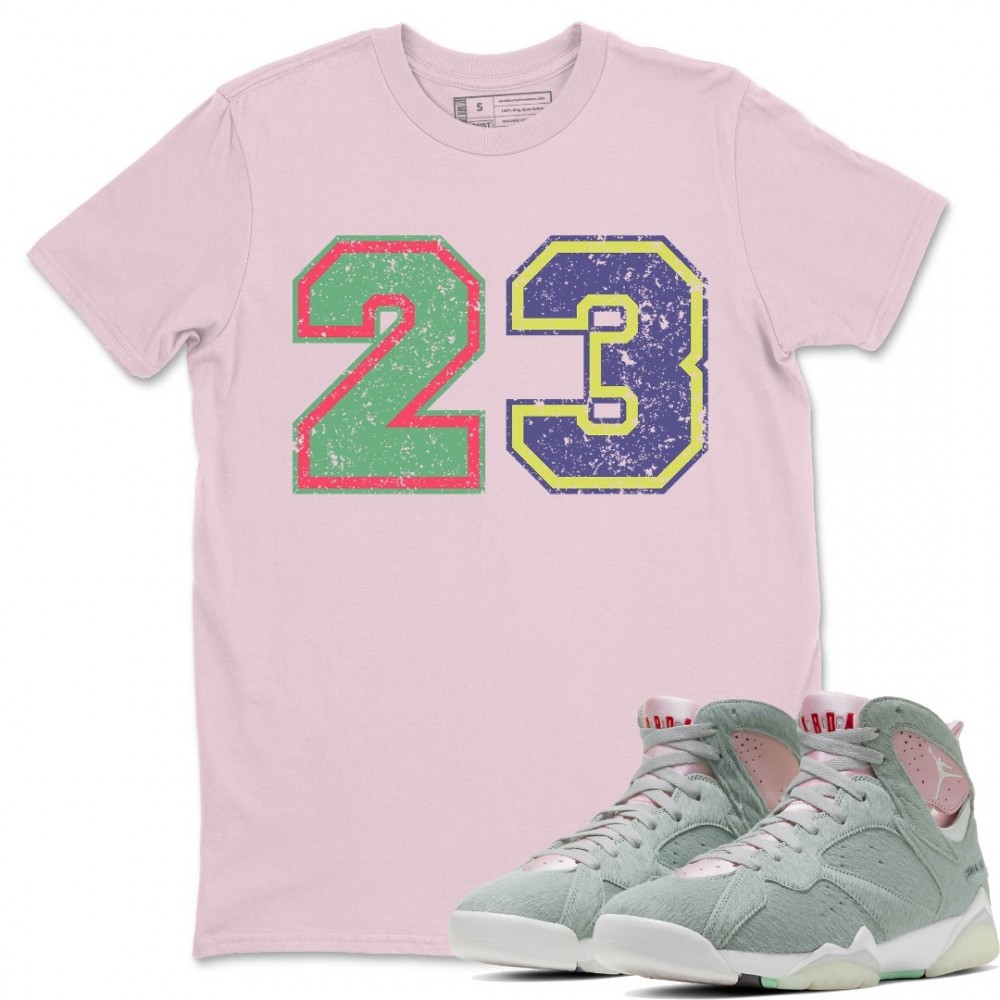 DISTRESSED 23 PINK T-SHIRT - AIR JORDAN 7 HARE 2.0