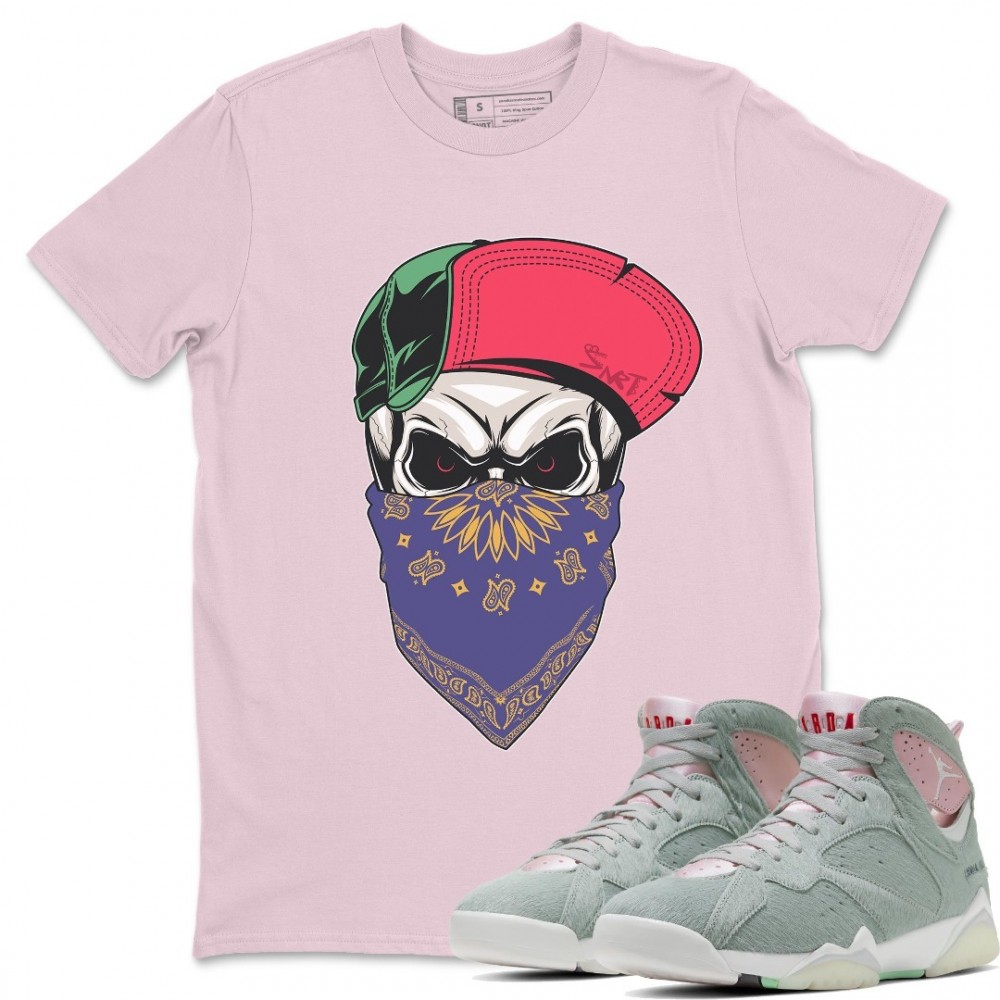 SKULL HAT MASK PINK T-SHIRT - AIR JORDAN 7 HARE 2.0