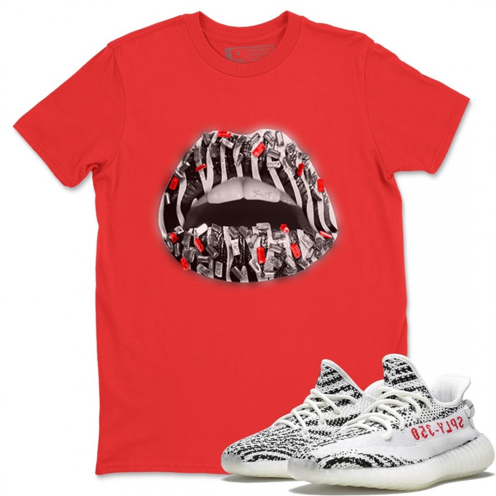 LIPS JEWEL T-SHIRT - YEEZY BOOST 350 V2 ZEBRA